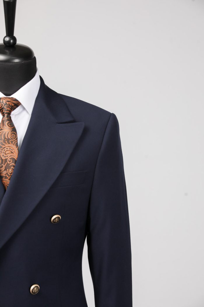 Costum Bleumarin Uni din Lână Elastică – Confort Suprem - imagine 6