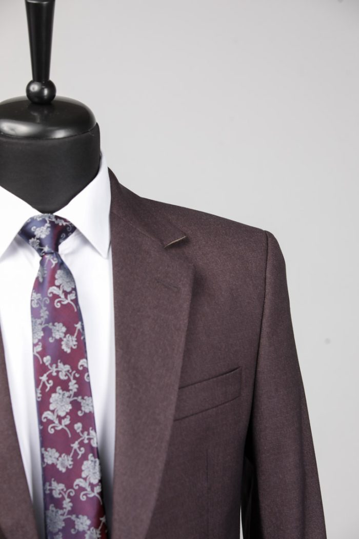 Costum Bărbați mov Prună Texturat – Lână Premium - imagine 6