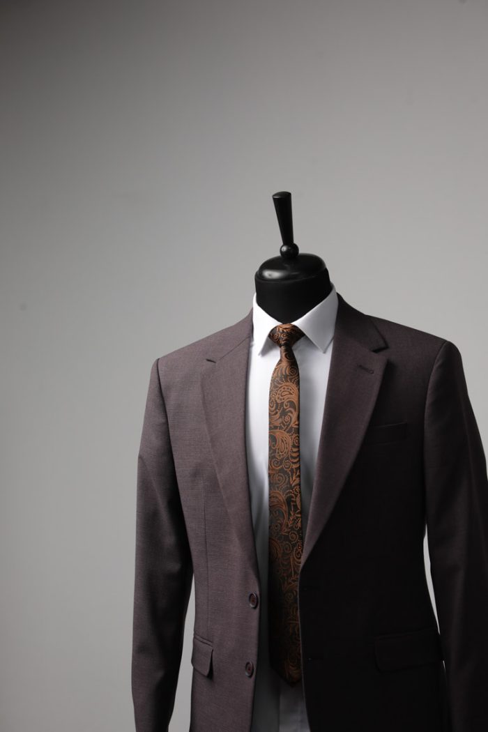 Costum Mov Prăfuit Texturat – Lână Premium - imagine 5