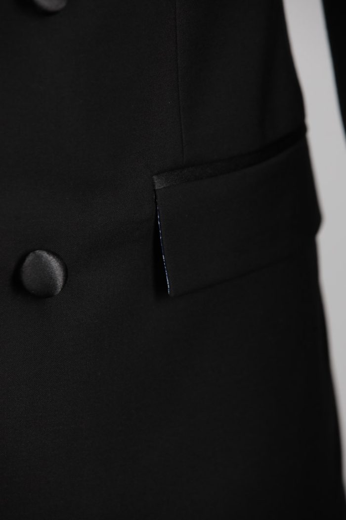 Costum de Mire Negru la Două Rânduri – Țesătură Bi-Stretch - imagine 4