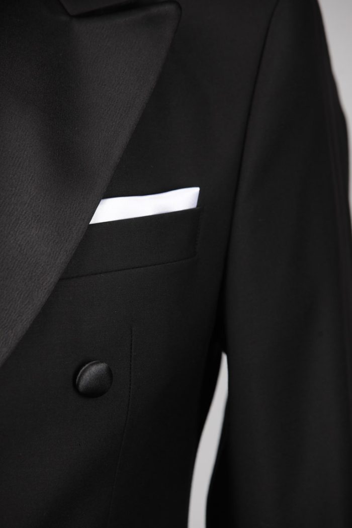 Costum de Mire Negru la Două Rânduri – Țesătură Bi-Stretch - imagine 2