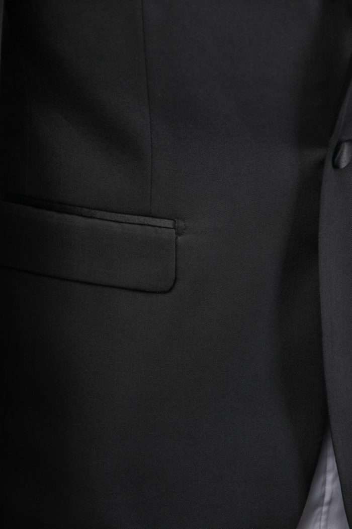 Costum de Mire Negru Uni de Vară (Un Nasture) – ROSINNI - imagine 4