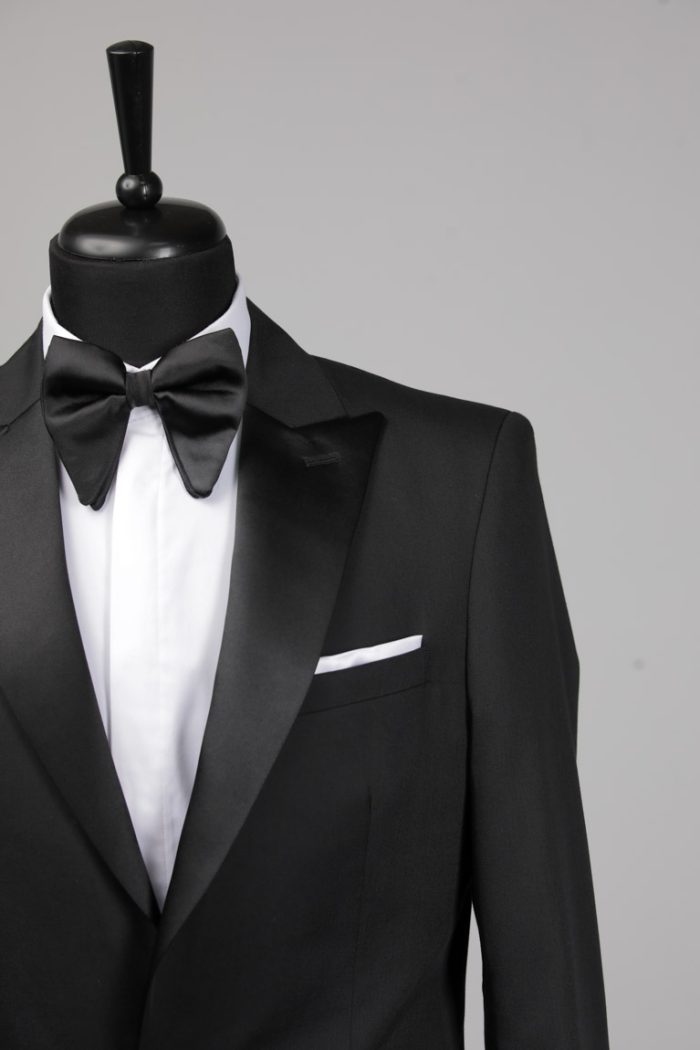 Costum de Mire Negru Uni de Vară (Un Nasture) – ROSINNI - imagine 3