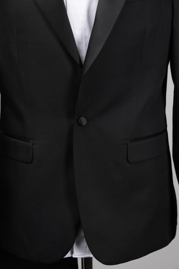 Costum de Mire Negru Uni de Vară (Un Nasture) – ROSINNI - imagine 5