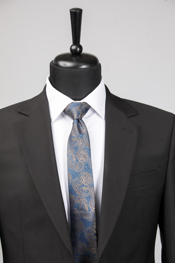 Costum Negru Simplu din Țesătură Bi-Stretch – ROSINNI - imagine 3