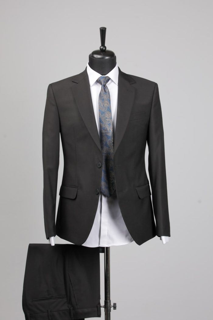 Costum Negru Simplu din Țesătură Bi-Stretch – ROSINNI - imagine 5