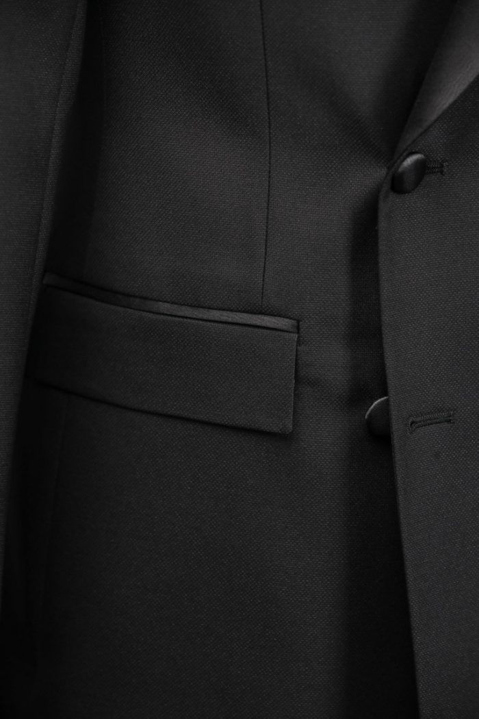 Costum de Mire Negru Texturat la Două Rânduri de nasturi - imagine 6