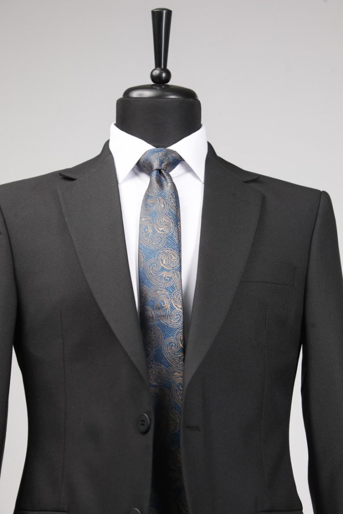 Costum Negru Texturat pentru Bărbați – ROSINNI - imagine 4