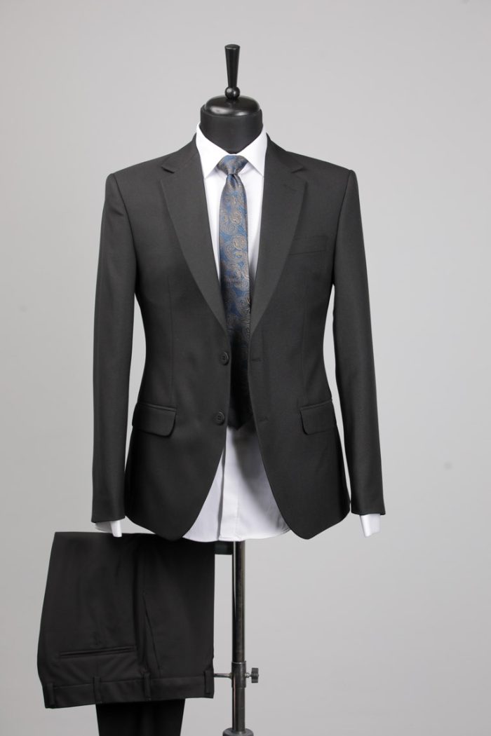 Costum Negru Texturat pentru Bărbați – ROSINNI - imagine 5