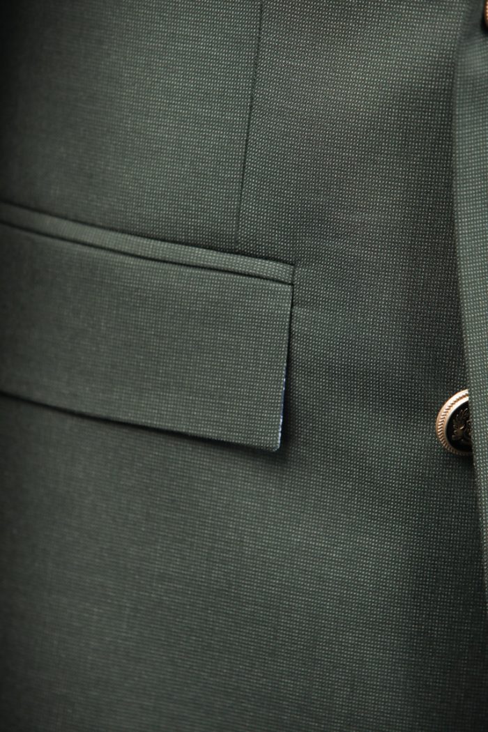Costum Verde Texturat la Două Rânduri de Nasturi – ROSINNI - imagine 6