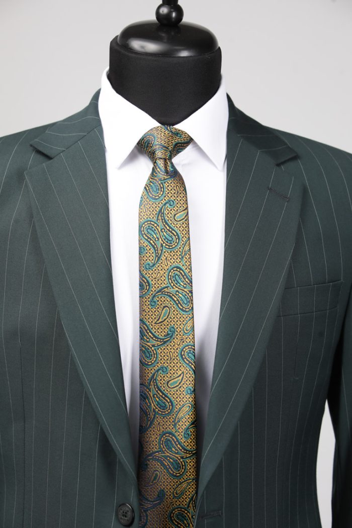 Costum Verde în Dungi ROSINNI - imagine 5