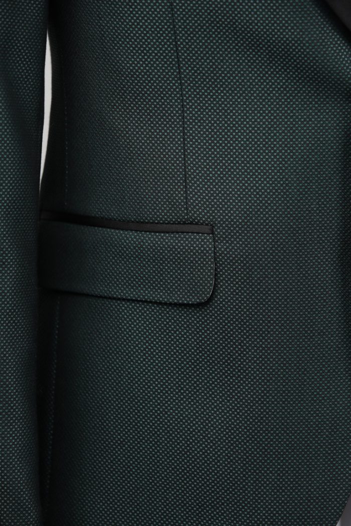 Costum de Mire Verde Texturat cu Pantalon Negru – ROSINNI - imagine 4