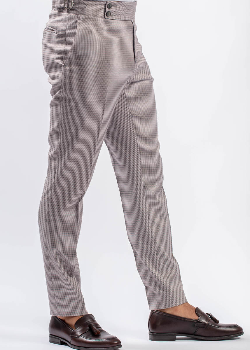 Costume barbati sibiu costume de mire sibiu costume de ceremonie -575 Pantaloni Sartoriali din Lână cu Sistem de Ajustare în Talie - imagine 1