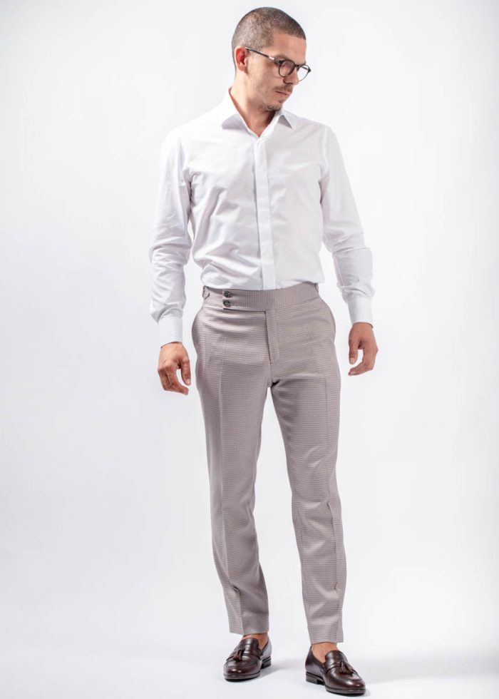 Pantaloni Sartoriali din Lână cu Sistem de Ajustare în Talie - imagine 6